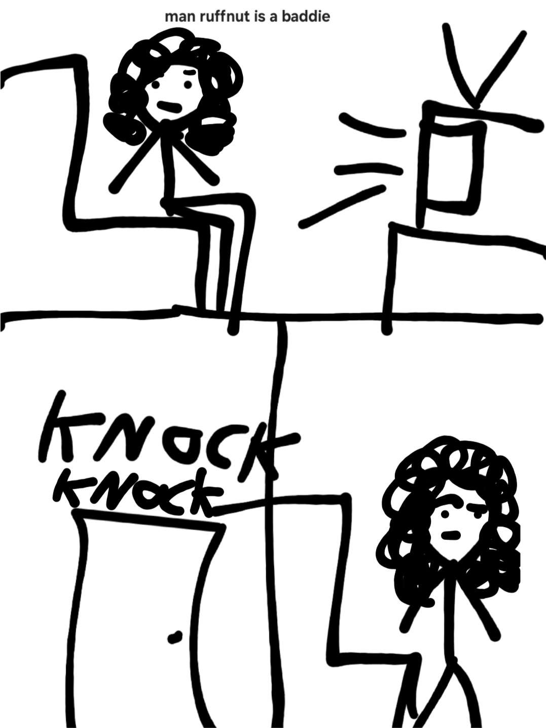 page 1, a person sits watching tv before they get a knock at the door